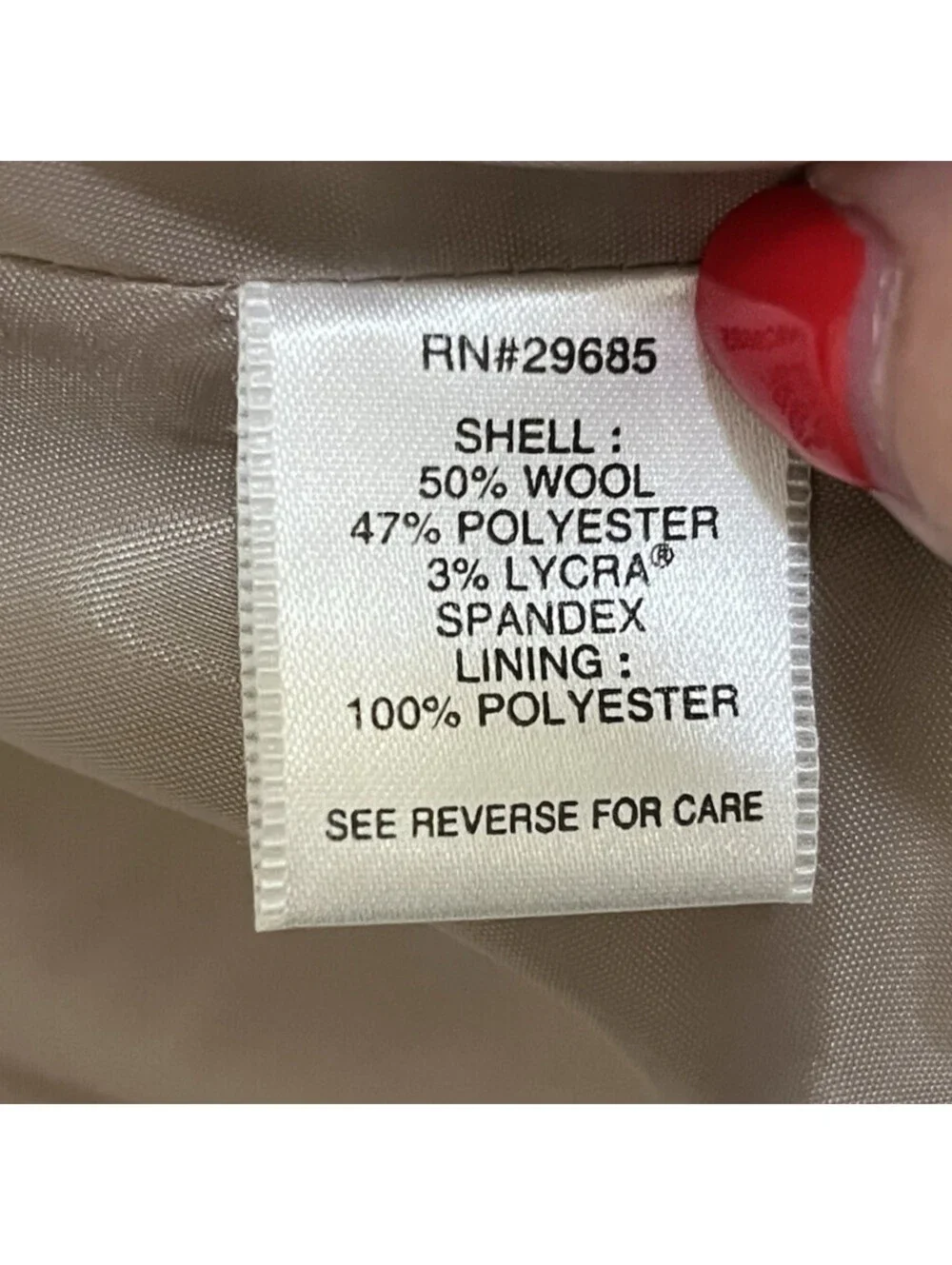 Patagonia Women's Skirt Blazer Suit Set Sz 14 Beige Classic Business Wool Blend